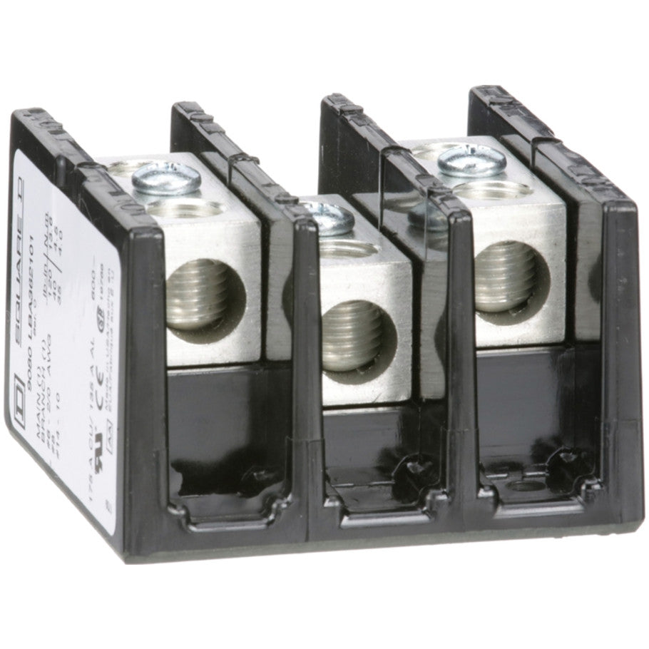 Power distribution block, Linergy, 3 pole, 1 line, 1 load, 175A Cu, 135A Al, 600V