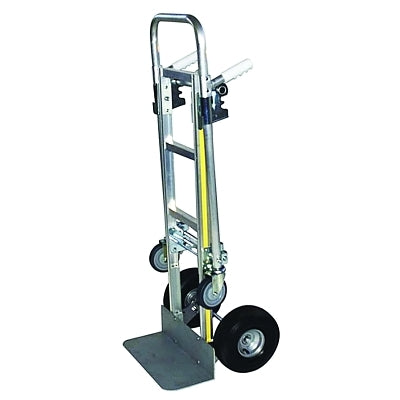 2-Position Convertible Hand Truck, 800 lb Load Cap, 8 in x 18 in Beveled Toe Plate, Twin Pin Handle, Pneumatic Wheels