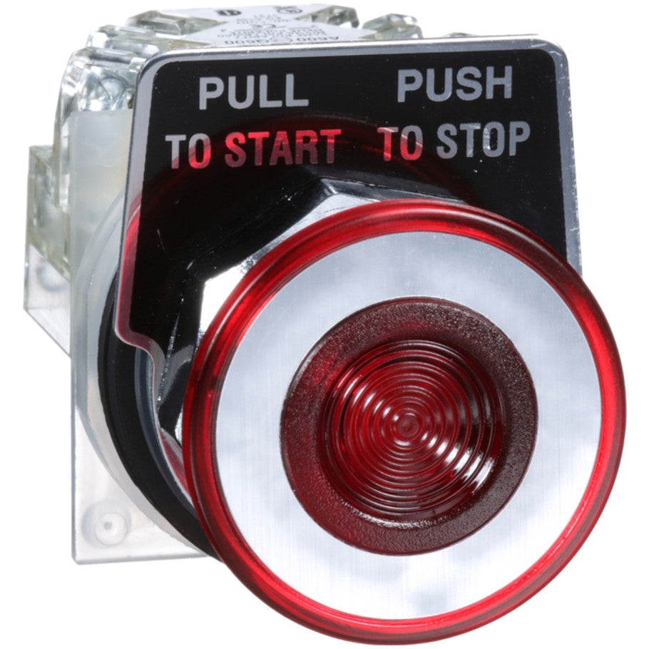 Type K Non-Illuminated 30mm Mushroom Operator, Maintained Push-Pull, 1NO/1NC, 2-Position, Red 1-5/8 in. Plastic Head