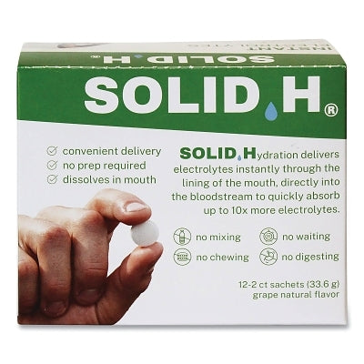 Solid.H Electrolyte Round, Grape Flavor, 12 Packets of 2 tablets