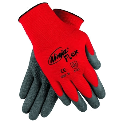 Ninja Flex N9680 15-ga Nylon Rubber-Latex Coated Gloves, 2X-Large, Gray/Red