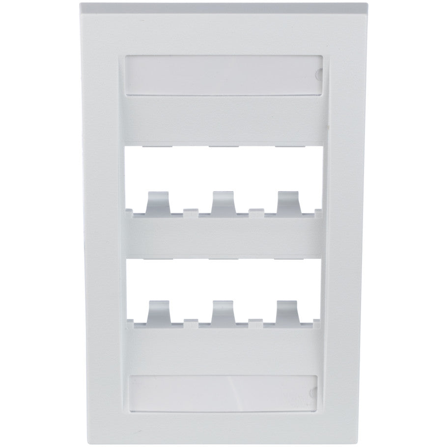 Mini-Com Executive Series Faceplate, 1-Gang, 6-Port, White