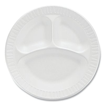 Quiet Classic Laminated Foam Dinnerware, 10.25 in dia, White