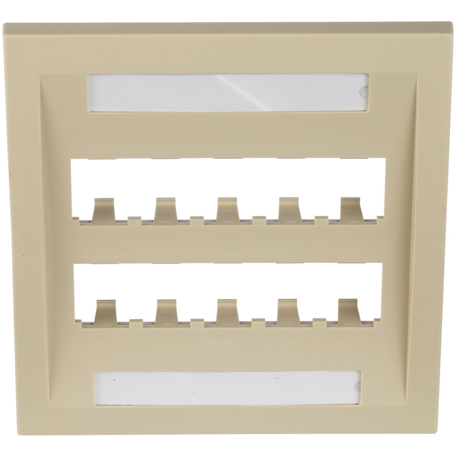 Mini-Com Executive Series Faceplate, 2-Gang, 10-Port, Electric Ivory