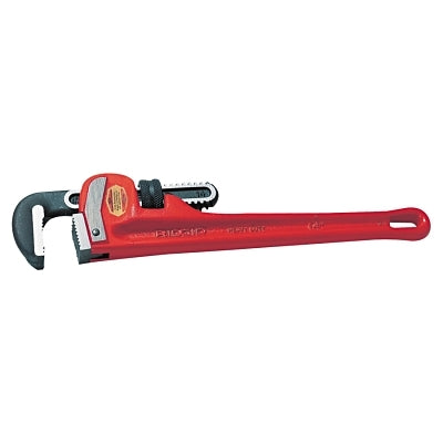 Heavy-Duty Straight Pipe Wrench, Steel Jaw, 8 in