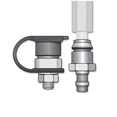 Warning Whip Quick Disconnect Base Mount, Non-Lighted, Female/Male QD w/Debris Cap and Protective Boot, Kit