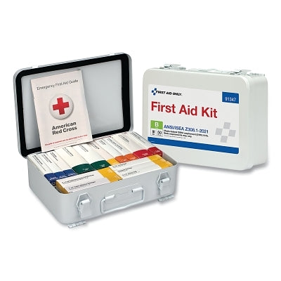 25 Person 16 Unit ANSI A First Aid Kit, Metal Case, Wall Mount, Carry Handle