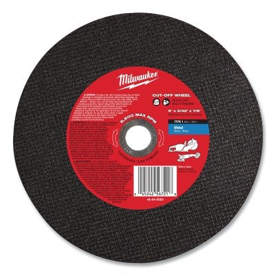 Type 1 Cut-Off Wheel, 9 in dia, 7/8 in arbor, 6600 RPM