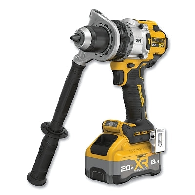20V MAX* XR Brushless Cordless Hammer Drill/Driver, 1/2 in Chuck, Incl DCD1007/8.0 Ah Batt/Chrgr/Side Handle/Belt Hook