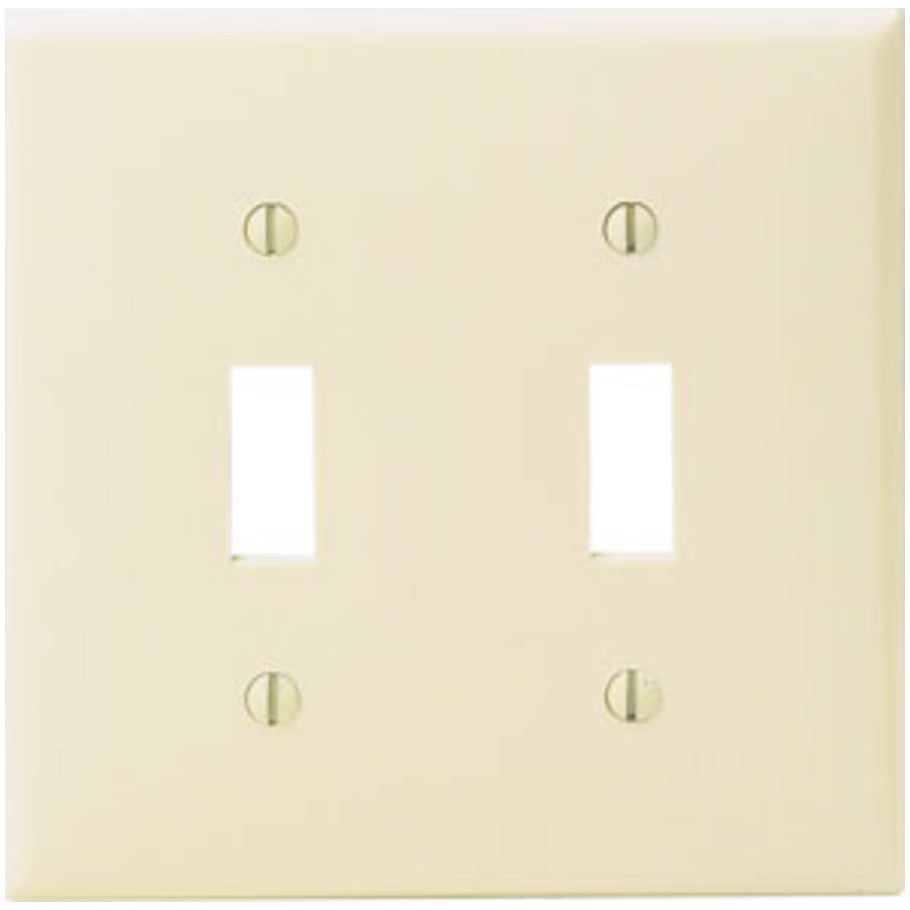Toggle Switch Wall Plate, Device Mount, 2-Gang, Nylon, Red