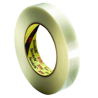 3M 051131-06898 Filament Tape, 898, 0.94 in W x 60 yd L, 6.6 mil Thick, Clear