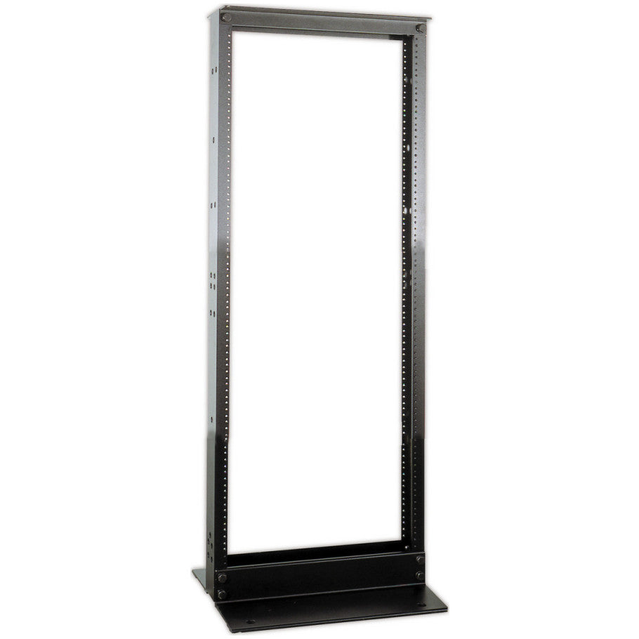 NEXTFRAME 2-Post Relay Rack, Aluminum,  12-24 Threaded Holes, 24 RU, 48 H x 20.25 W x 14.75 D in., Black