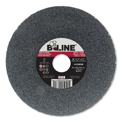 Straight Resinoid Wheel, 8 in dia, 1 in Thick, 1 in Arbor, 36 Grit, Aluminum Oxide
