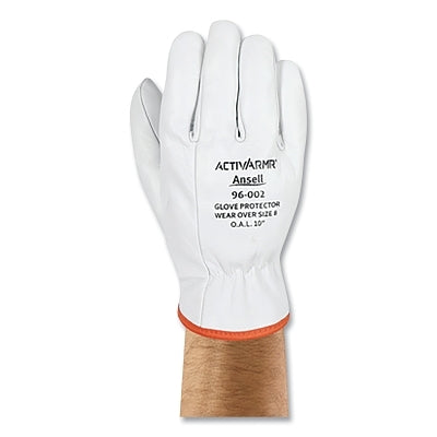 Leather Glove Protector, White/Orange, Size 10