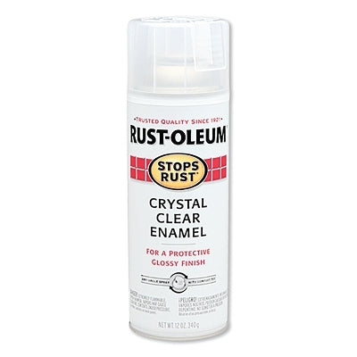 Stops Rust Clear Enamel Spray Paint, 12 oz Aerosol Can, Crystal, Glossy Finish