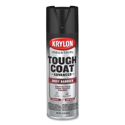Tough Coat Advanced with Rust Barrier Technology Spray Paint, 15 oz, Black, Semi-Gloss