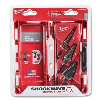 SHOCKWAVE Impact Duty Step Bit, Electricians Kit, 13 Steps, Includes #1/#4/#9 Bits