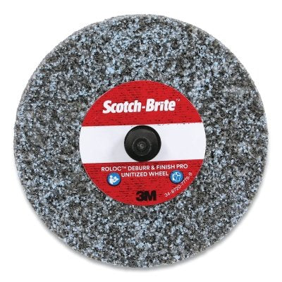 3M 048011-65084 Roloc+ Deburr and Finish PRO Unitized Wheel, 3 in dia x 1/8 in Thick, Medium+, 15100 RPM, Precision Shaped Ceramic