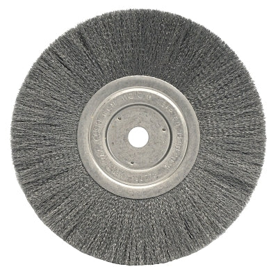 Narrow Face Crimped Wire Wheel, 8 in D x 3/4 W, .0118 Stainless Steel, 6,000 rpm