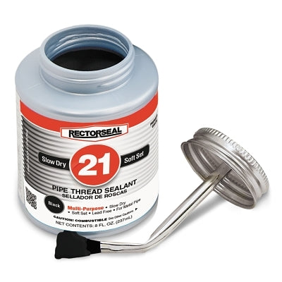 No. 21 Pipe Thread Sealant, 1 Pint, Brush Top, Black