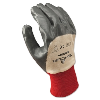 Nitri-Flex Nitrile Coated Gloves, Size 8, White/Gray
