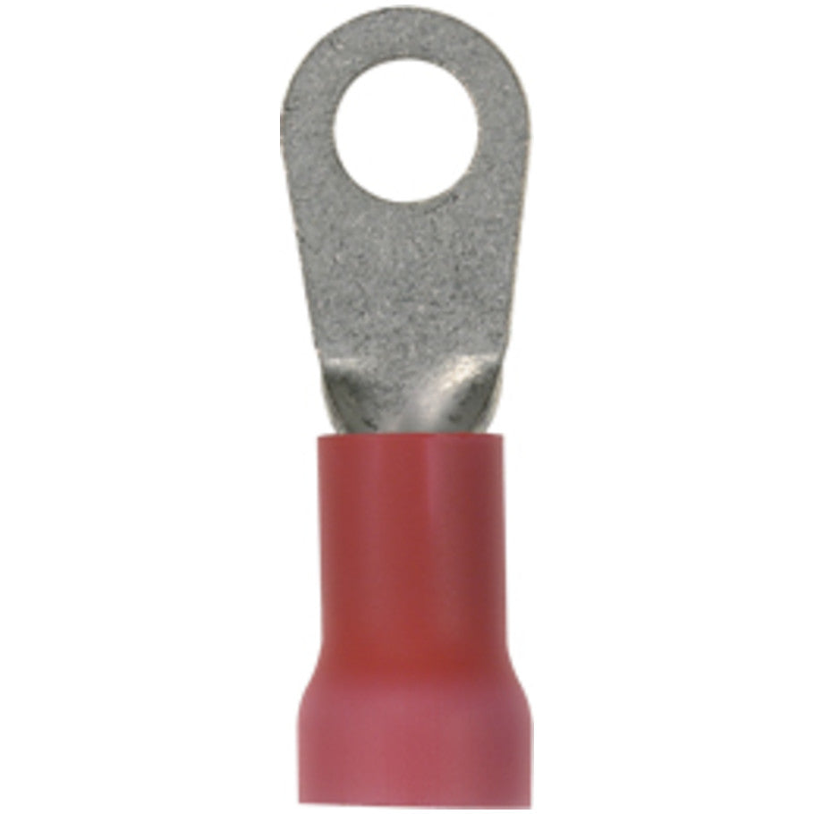 Pan-Term PV8-10RX-TY Ring Terminal, Expanded, Red, Vinyl, 8 AWG,  10 Stud