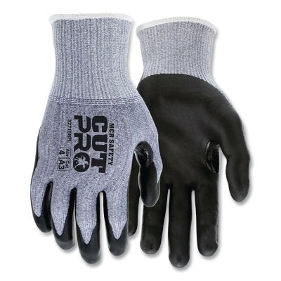 92715NF Cut Pro A3 Rated Gloves, 15 ga, Nitrile Foam, Large, Gray/Black
