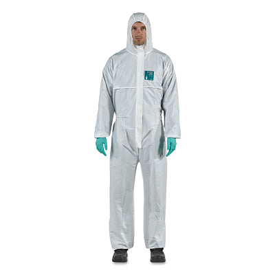 1800 Standard Bound Model 111 Breathable Coveralls, Bound Seams, Hooded, White, Size 9/5X-Large