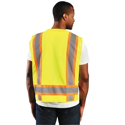 Surveyor Style Mesh Vest, ECO-ATRNSM, Two-Tone, Yellow, X-Large, 8 Pockets