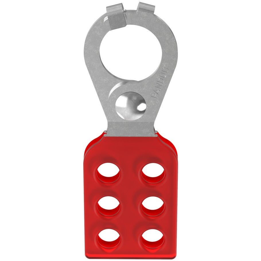 PSL-1 Hasps, Zinc-Plated Steel, Red, 4.62"x1.62", PK12