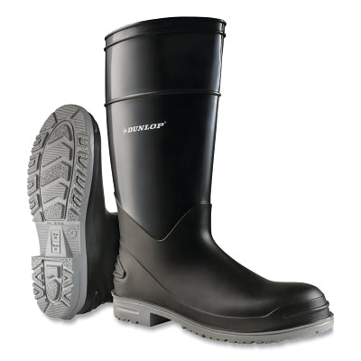 PolyGoliath Rubber Boots, Steel Toe, Men's 15, 16 in Boot, Polyblend/PVC, Black/Gray