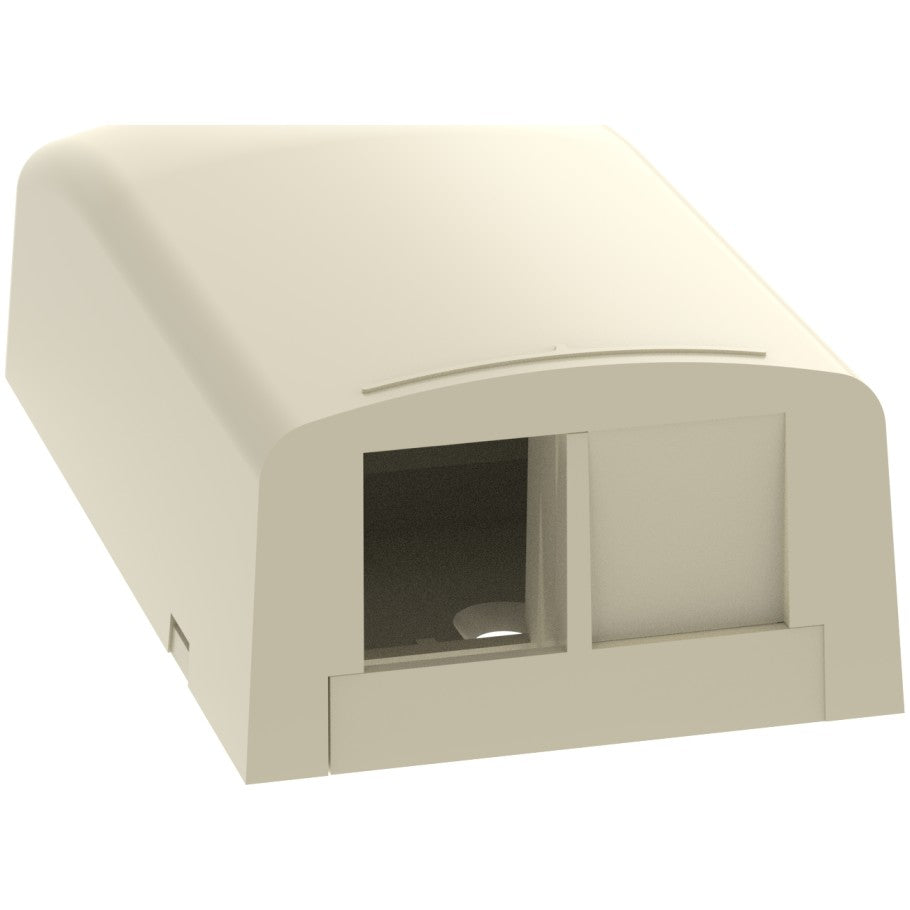 NetKey Elongated Surface Mount Box, 2-Port, Electric Ivory