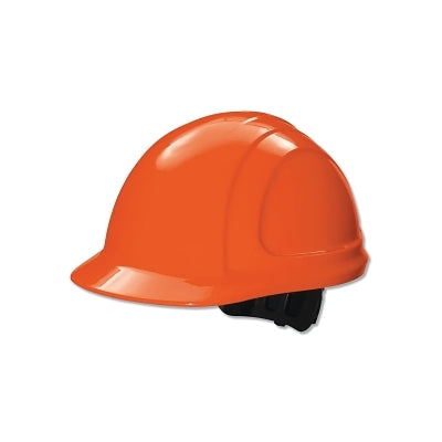 North Zone N10 Ratchet Hard Hat, 4 Point, Front Brim, Hi-Vis Orange