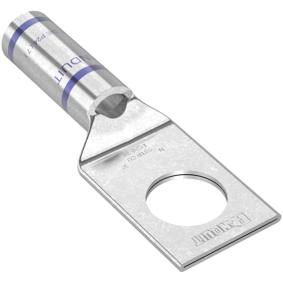 One-Hole Standard Barrel Lug with Inspection Window, 3/8 in., 6 AWG