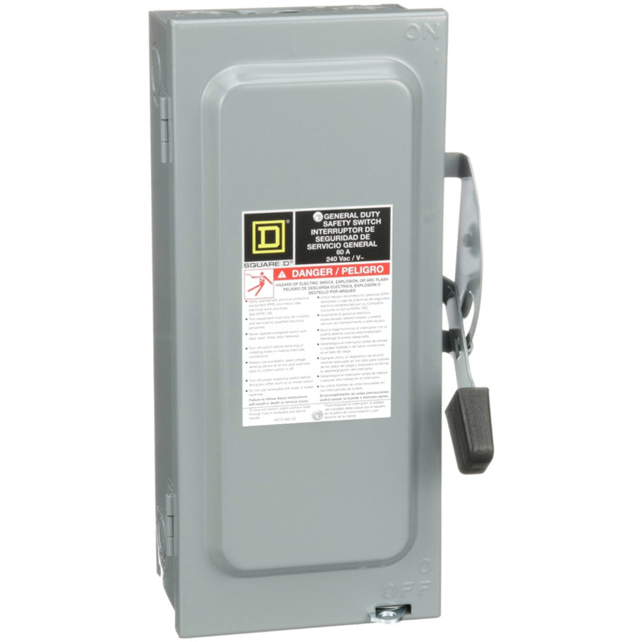 General Duty Disconnect, Fusible, 3 Phase, 60A 120/240V, 3P4W