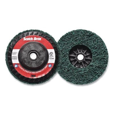 3M 638060-21050 Clean and Strip XT Pro and XT Pro Extra Cut Disc, 4-1/2 in dia, Extra Coarse, 13300 RPM, Aluminum Oxide, Green, XC-DC