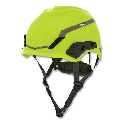 V-Gard H1 Safety Helmet, Fas-Trac III Pivot Ratchet, Novent, Hi-Viz Yellow/Green