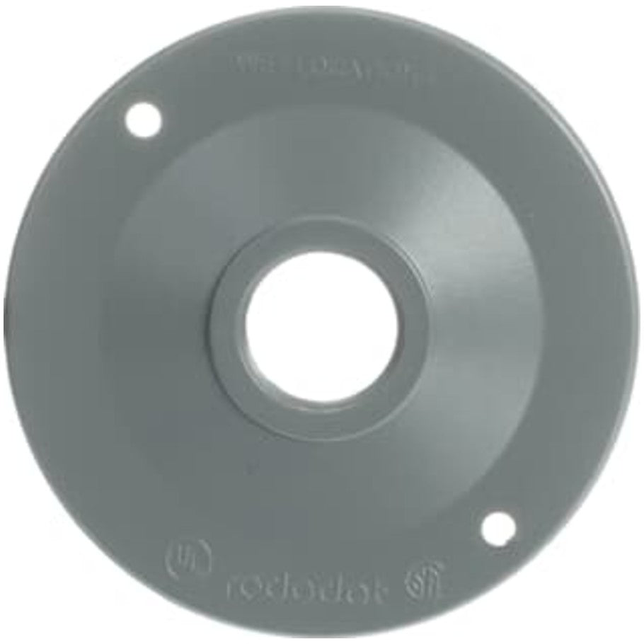 Round Standard Lamp Holder Cover, 4-1/8 Inch Diameter, Hub Size 3/4 Inch, Silver, Aluminum, One Tapped Hole, Pack of 50