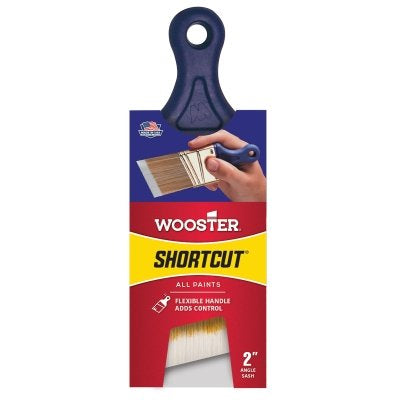 Shortcut Paint Brushes, 2 in W, Synthetic blend, rubberized handle