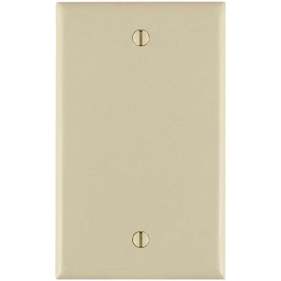 Wall Plate, Blank, Box Mount, 1-Gang, Thermoplastic Nylon, Light Almond