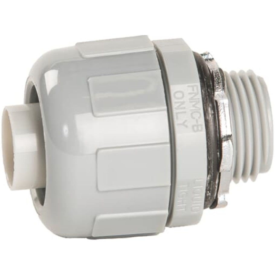 Carlon Liquid Tight Connector, Nylon, Straight, Gray, 3/4 in.