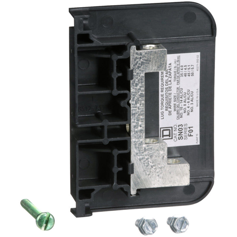 Neutral Assembly, Field Installed, For 30A to 60A Fusible and Non Fusible 240/600V Safety Switches