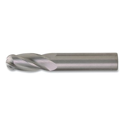 CEM-SE-4B Carbide Single-End General Purpose Ball Nose End Mill, 4 Flutes, 3/4 in dia Milling, 1.5 in Lg of Cut, Bright