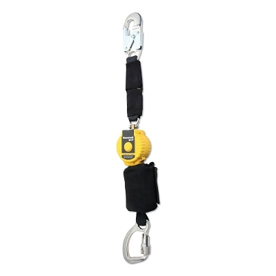 TurboLite Flash Bucket Truck Series Personal Fall Limiter, 4-1/2 ft, Web, Alum Snap Hook, Alum Captive Eye Carabiner, 420 lb