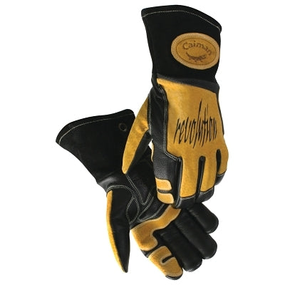 Revolution Welding Gloves, Cow Grain Leather, Large, Black/Gold