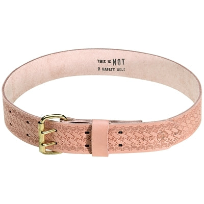 Heavy-Duty Embossed Tool Waist Belt, Fits 36 in to 44 in Waist, Medium, Leather