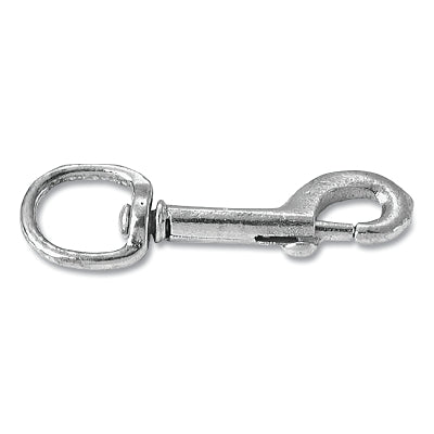 Snap Hook, Malleable Iron and Steel, Swiveling Round Eye Bolt, 3/8 in Hook Opening, 4 in L, 110 lb