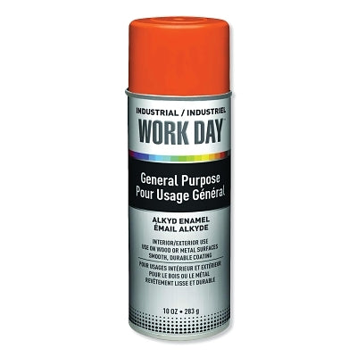 Industrial Work Day Enamel Paint, 10 oz, Aerosol Can, Orange