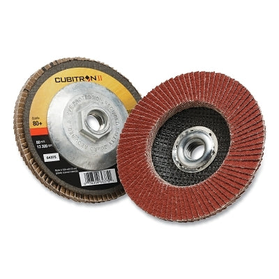 3M 076308-64375 Cubitron II 969F Flap Disc, 4.5 in dia, 80+ Grit, 5/8 in-11 arbor, 13300 RPM