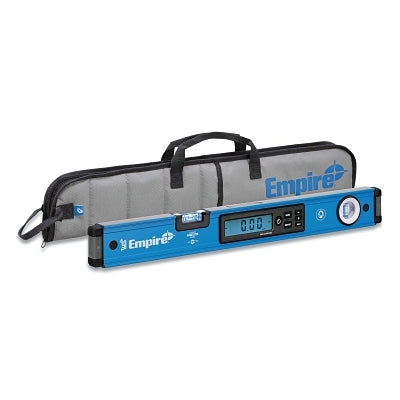TRUE BLUE Digital Box Level, Auto-Calibrated, Non-Magnetic, 24 in L, 2 Vials, Includes 2 AA Batteries/Case
